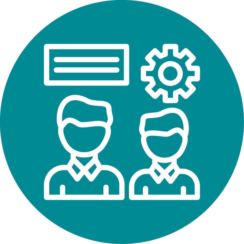 Collaboration Outline Circle Icon vector