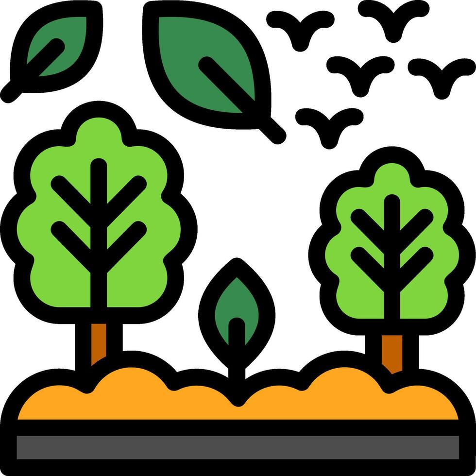 Forest Line Filled vector