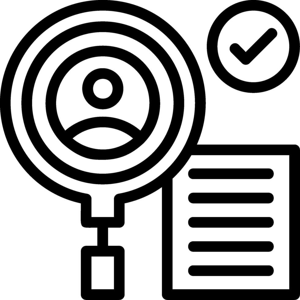 Background Check Line Icon vector