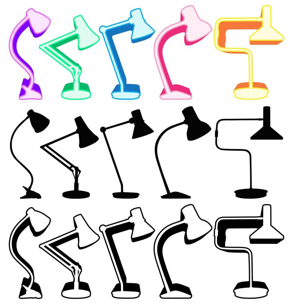 Set trendy study lamps icon design Vector illustration