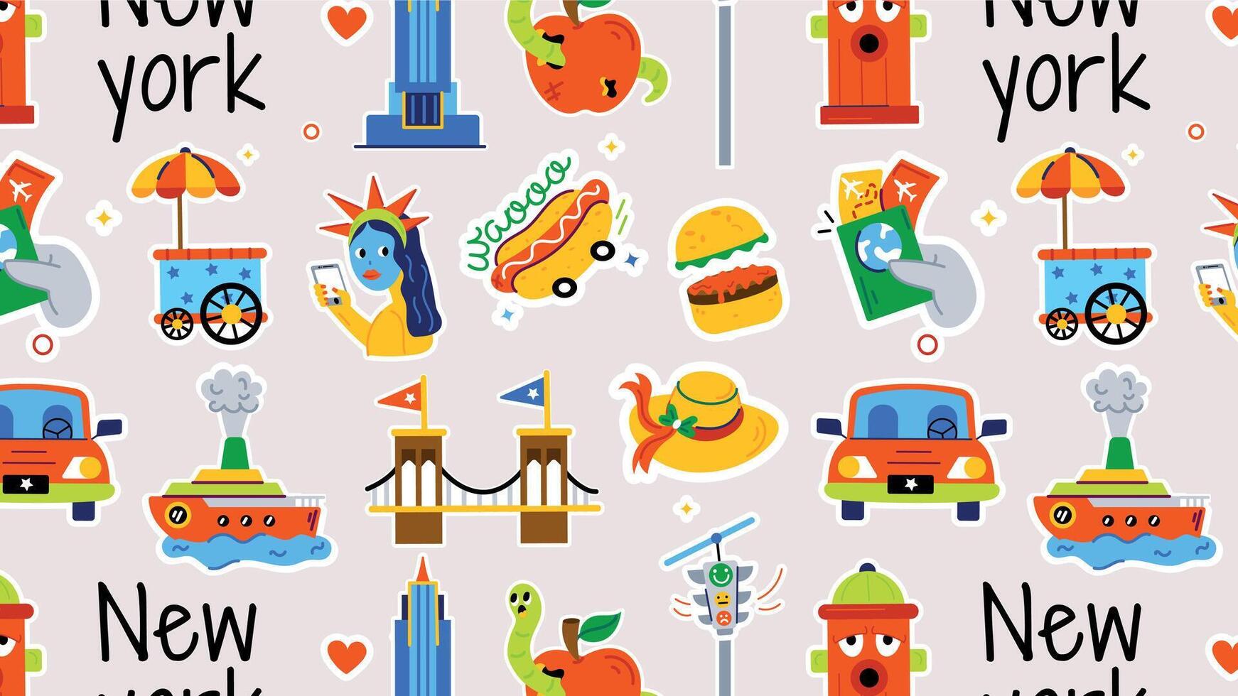 Trendy New York Pattern vector