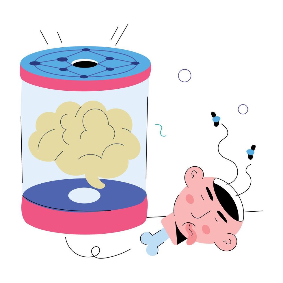 Trendy Preserved Brain vector