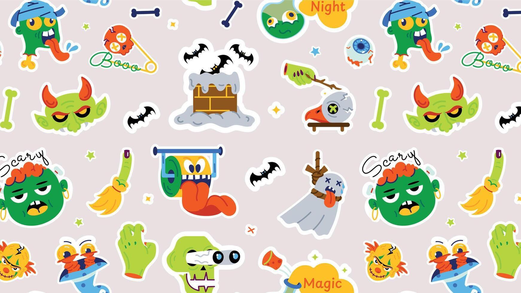 Trendy Spooky Pattern vector