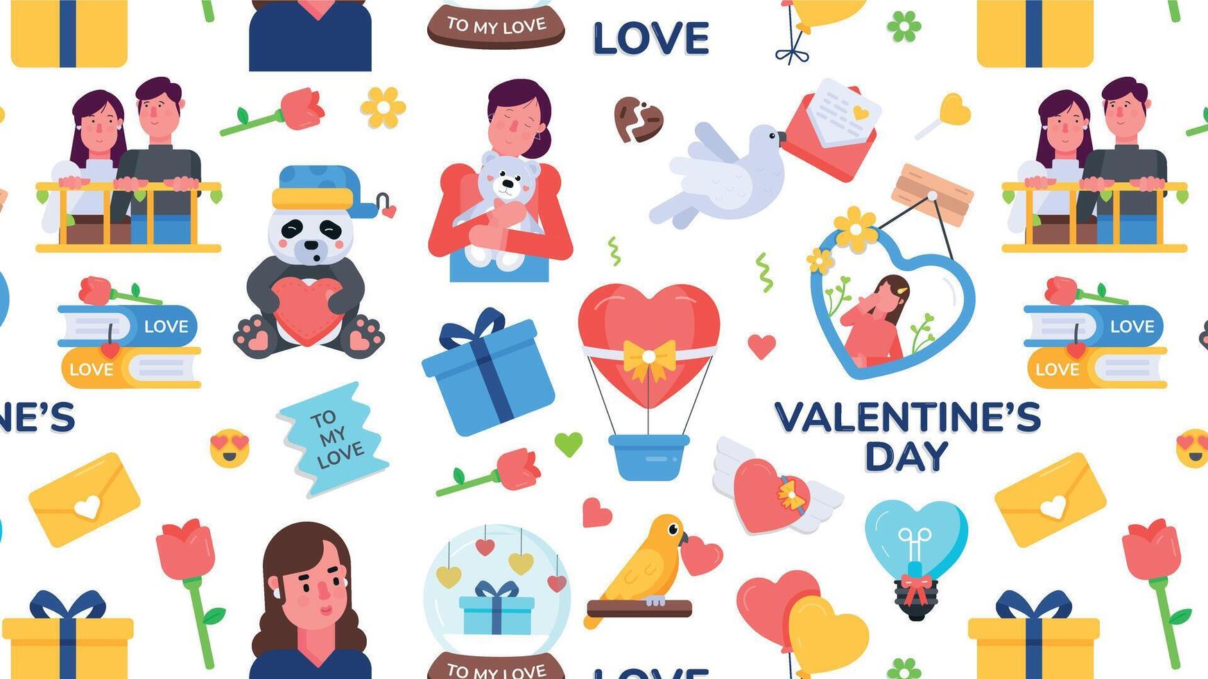 Trendy Happy Valentine Day vector