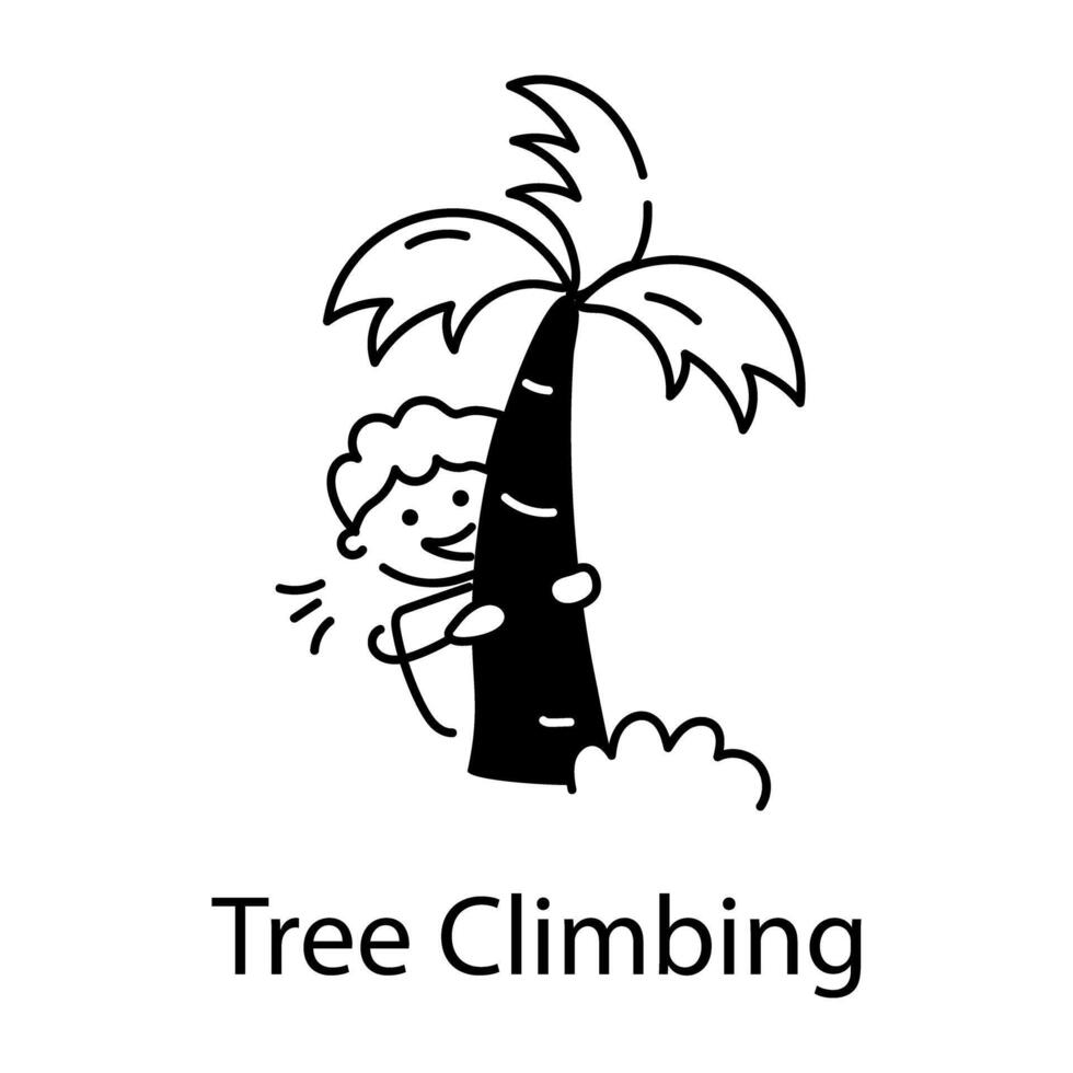 Trendy Tree Climbing vector