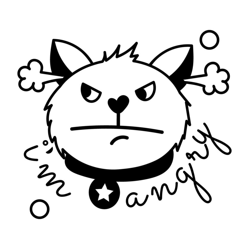 Trendy Angry Cat vector