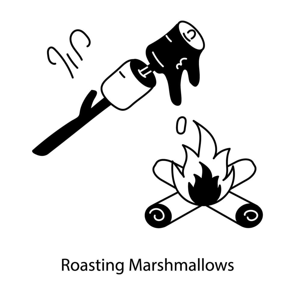 Trendy Roasting Marshmallows vector
