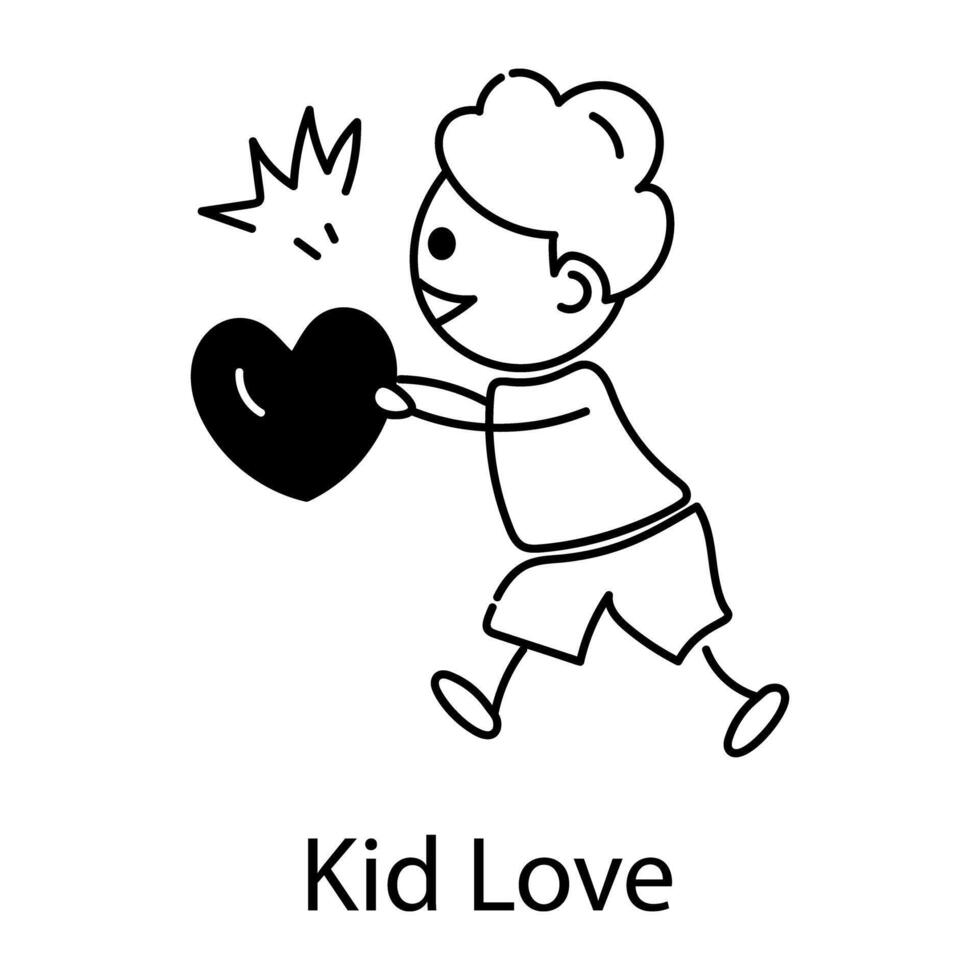 Trendy Kid Love vector