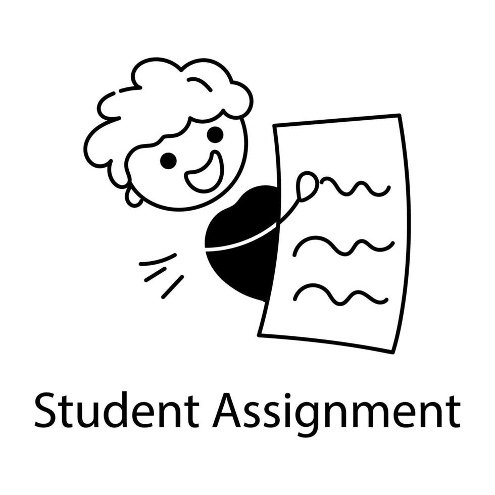 Trendy Student Assignment vector