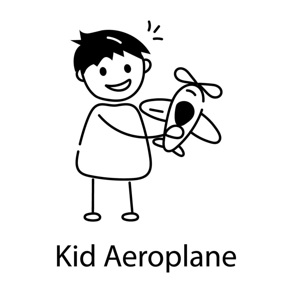 Trendy Kid Aeroplane vector