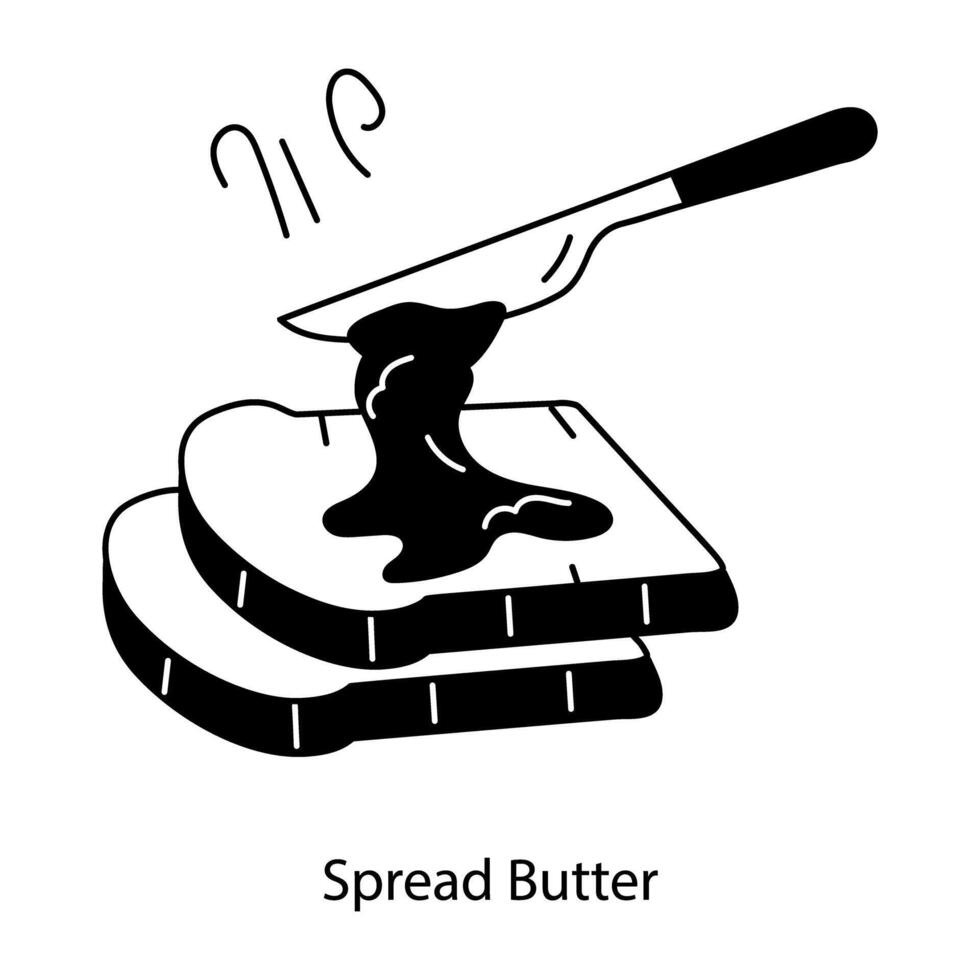 Trendy Spread Butter vector
