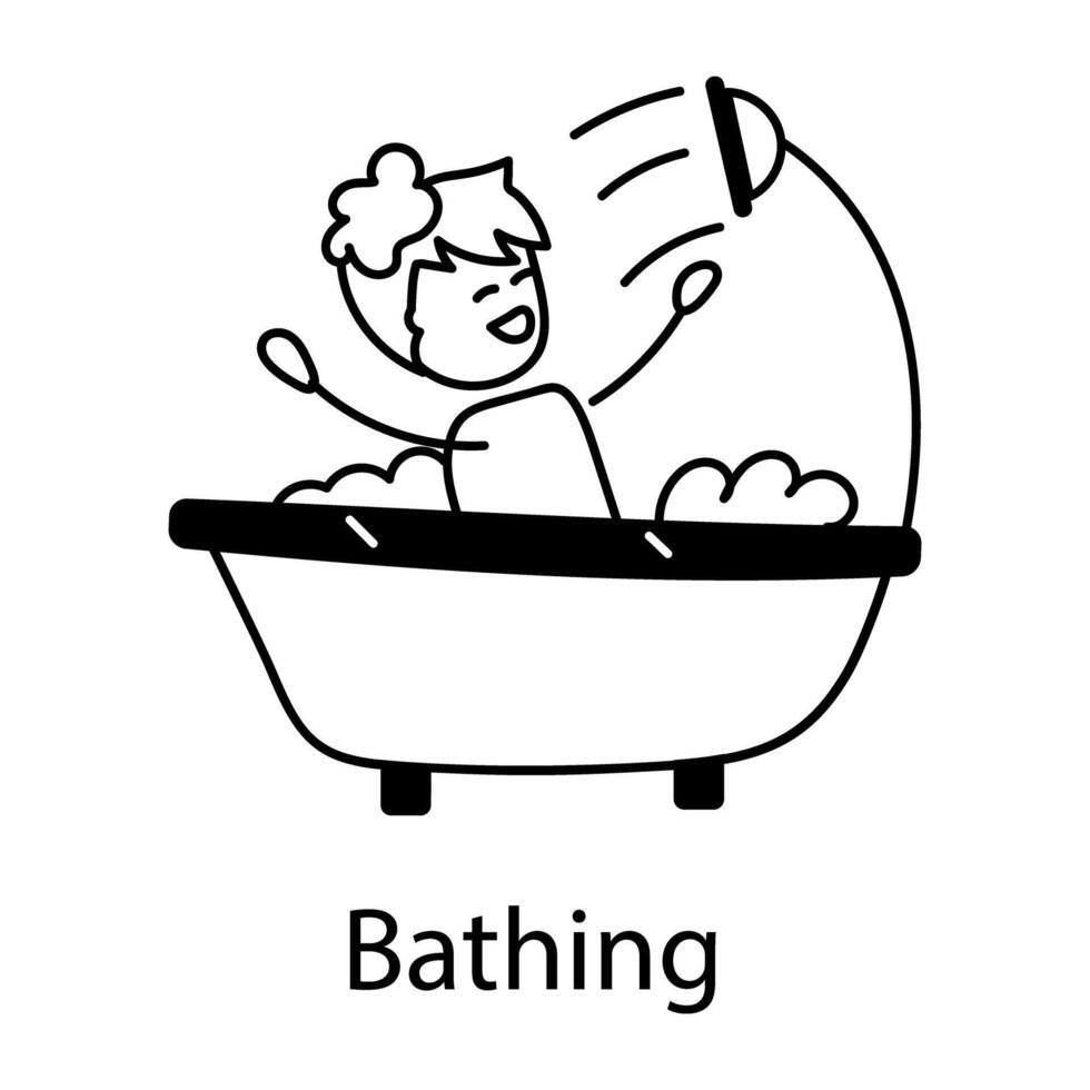 Trendy Bathing Concepts vector