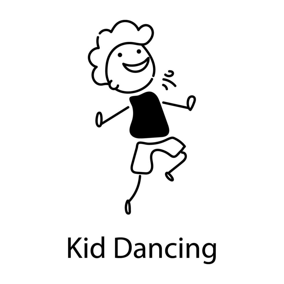 Trendy Kid Dancing vector