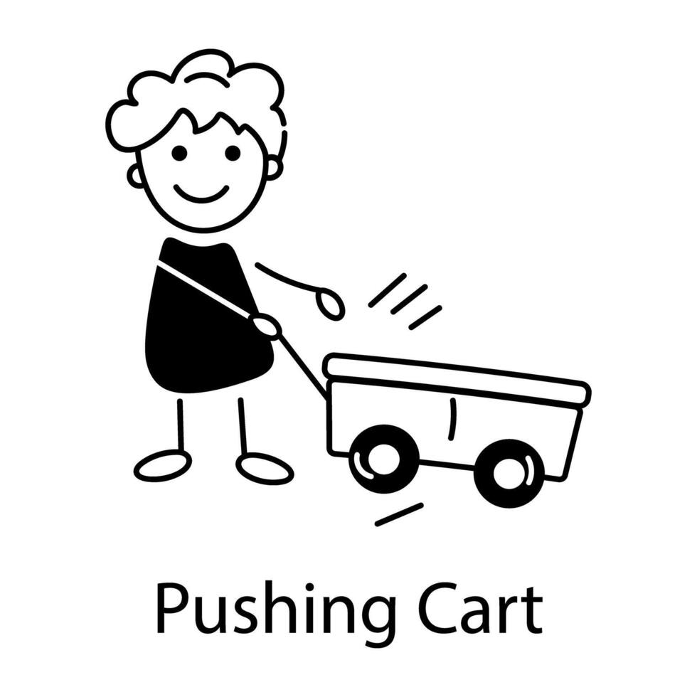 Trendy Pushing Cart vector