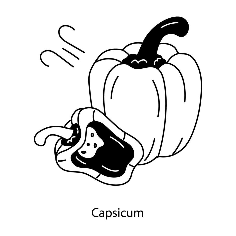 Trendy Capsicum Concepts vector