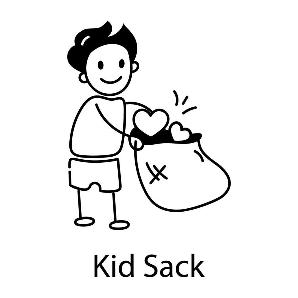 Trendy Kid Sack vector