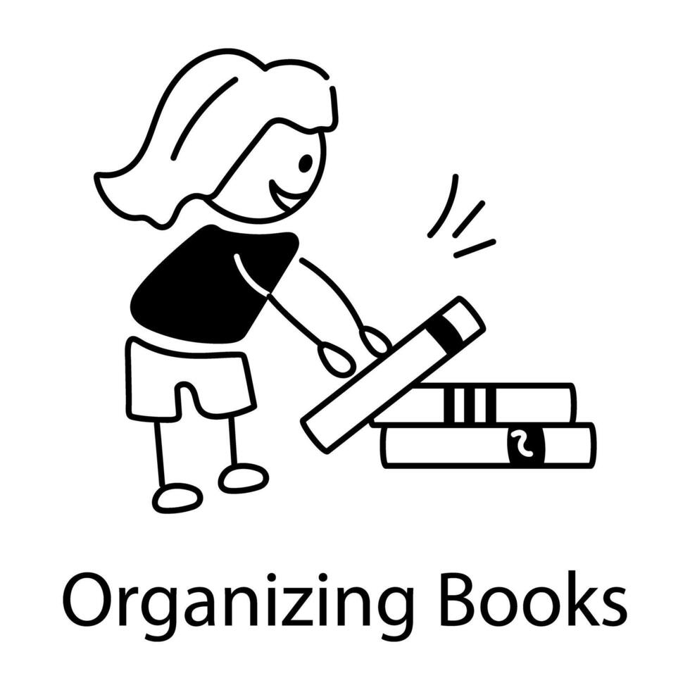 Trendy Organizing Books vector