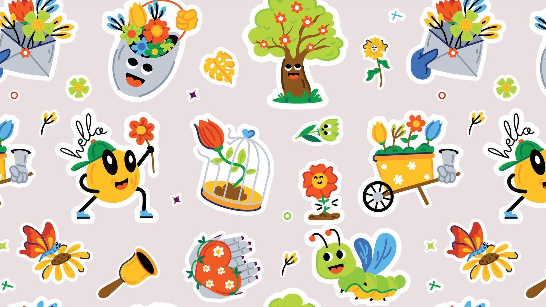 Trendy Garden Pattern vector