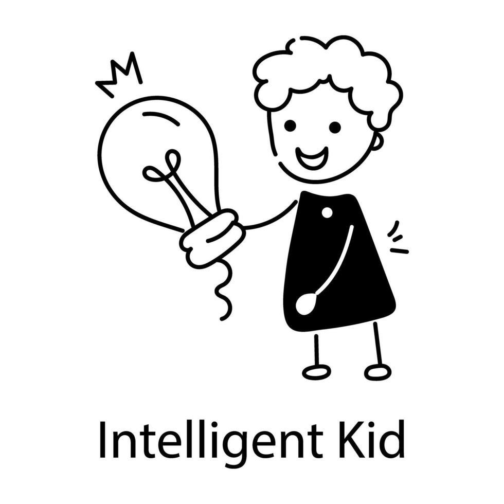 Trendy Intelligent Kid vector