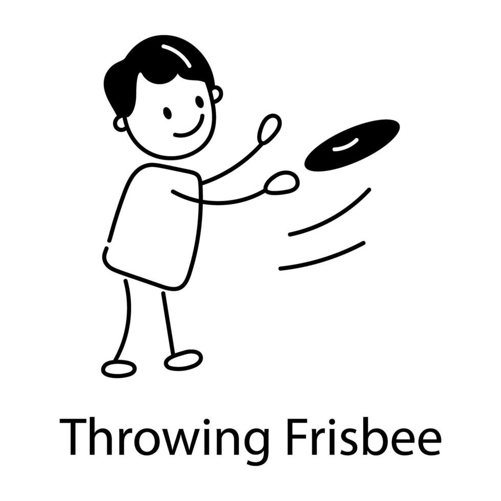 Trendy Throwing Frisbee vector