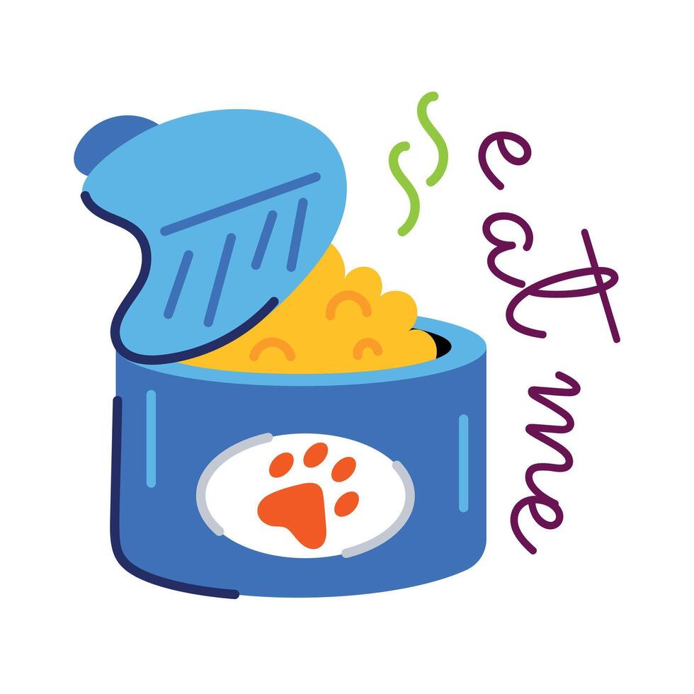 Trendy Cat Meal vector