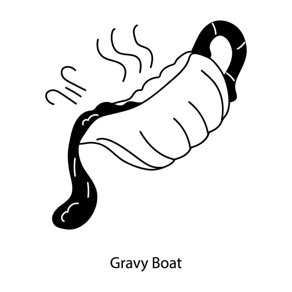 Trendy Gravy Boat vector