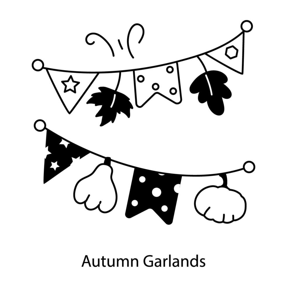 Trendy Autumn Garlands vector