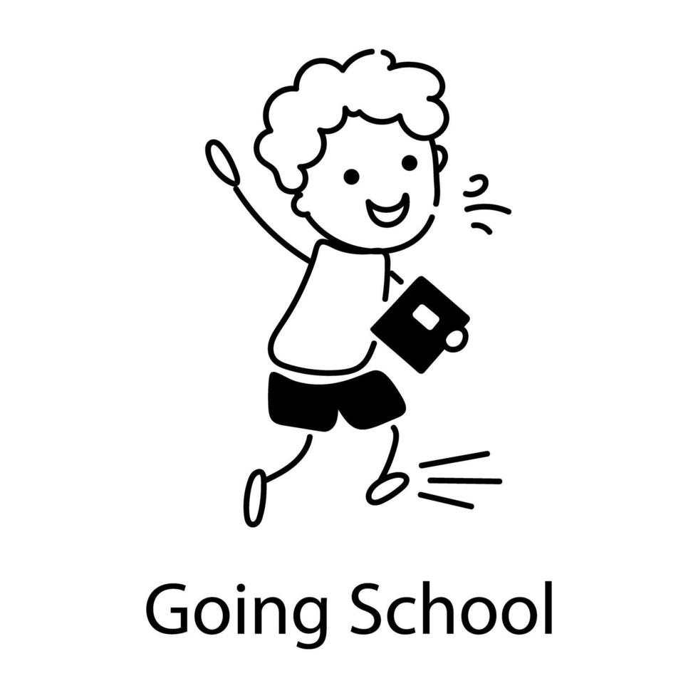 Trendy Going School vector