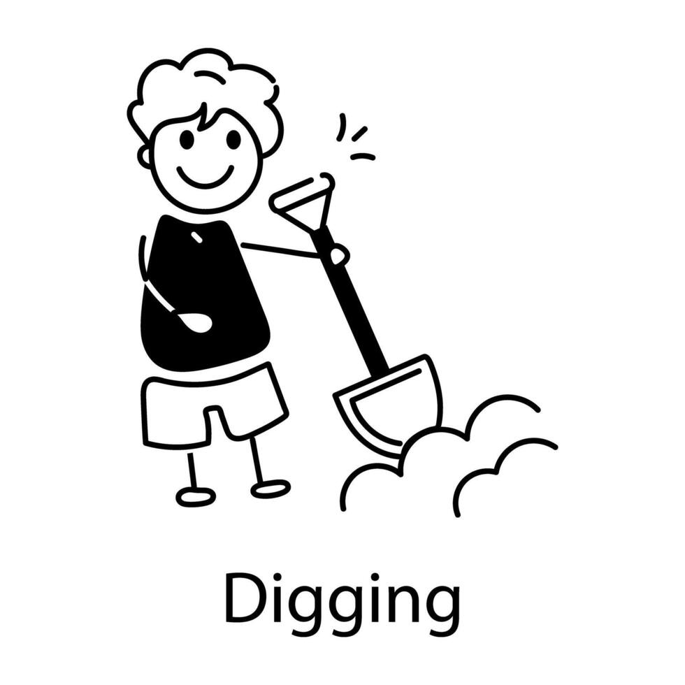 Trendy Digging Concepts vector