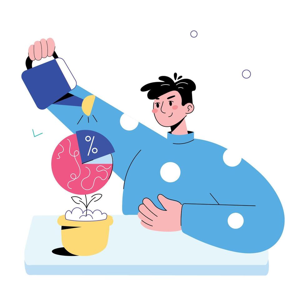 Trendy Investment Growth vector