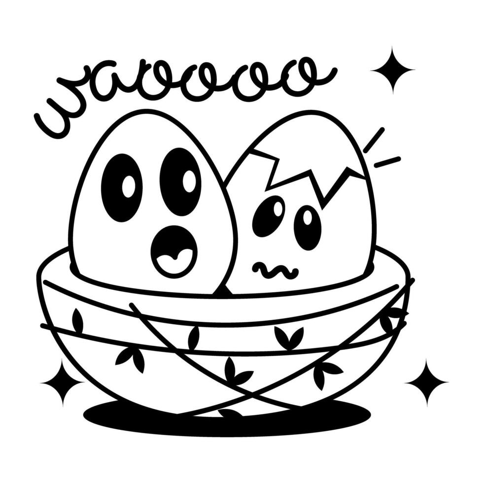Trendy Egg Nest vector