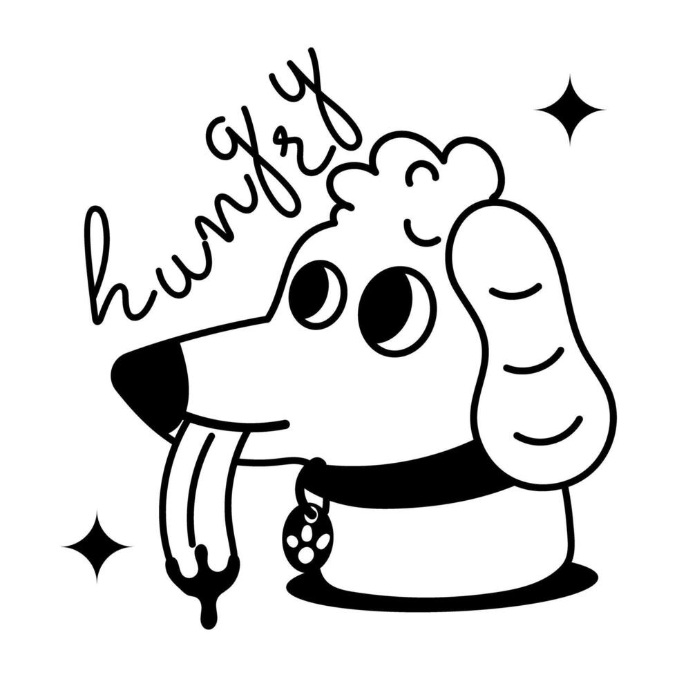 Trendy Hungry Dog vector