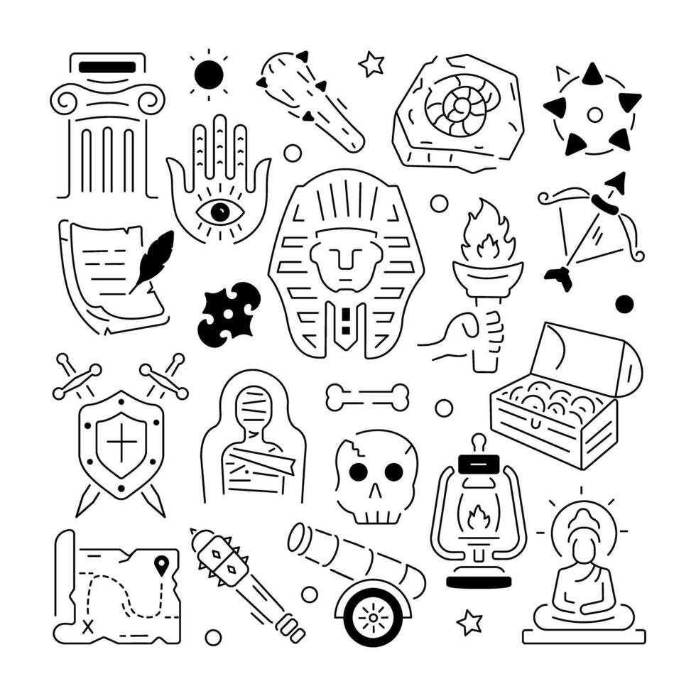 Trendy Ancient Artefacts vector