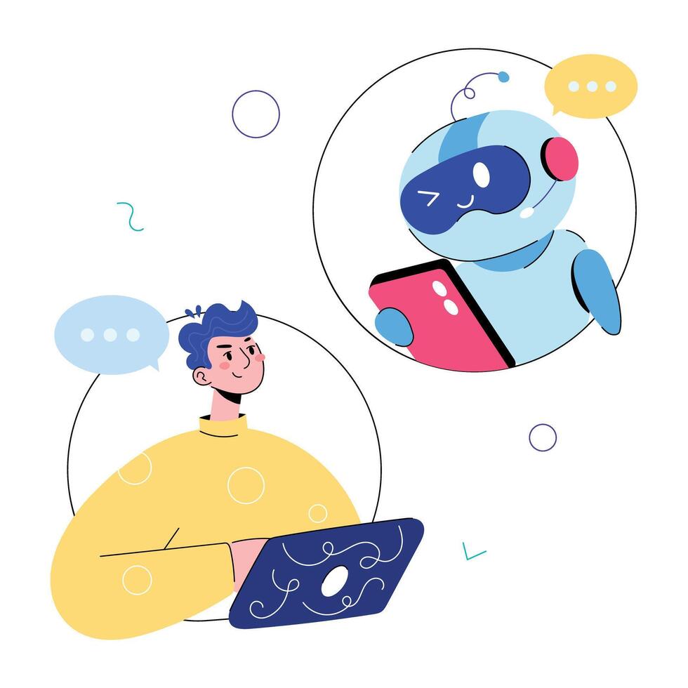 Trendy Robot Assistant vector