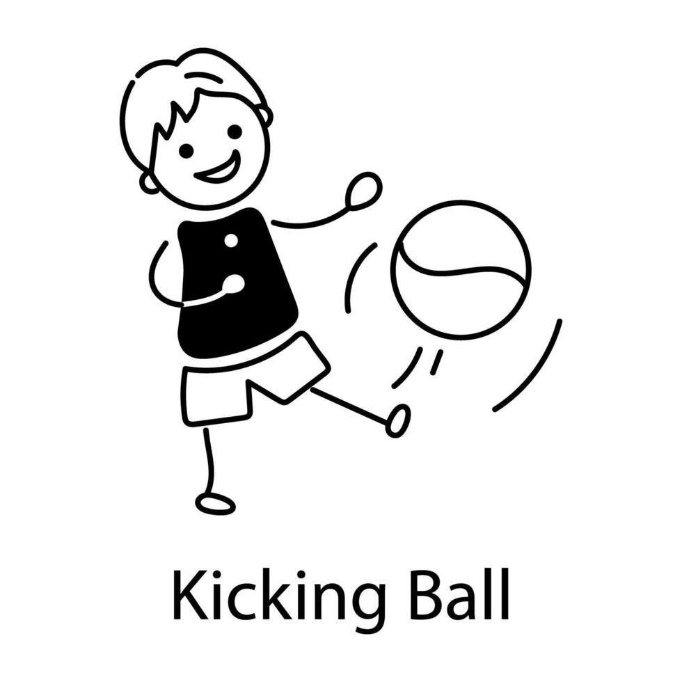 Trendy Kicking Ball vector