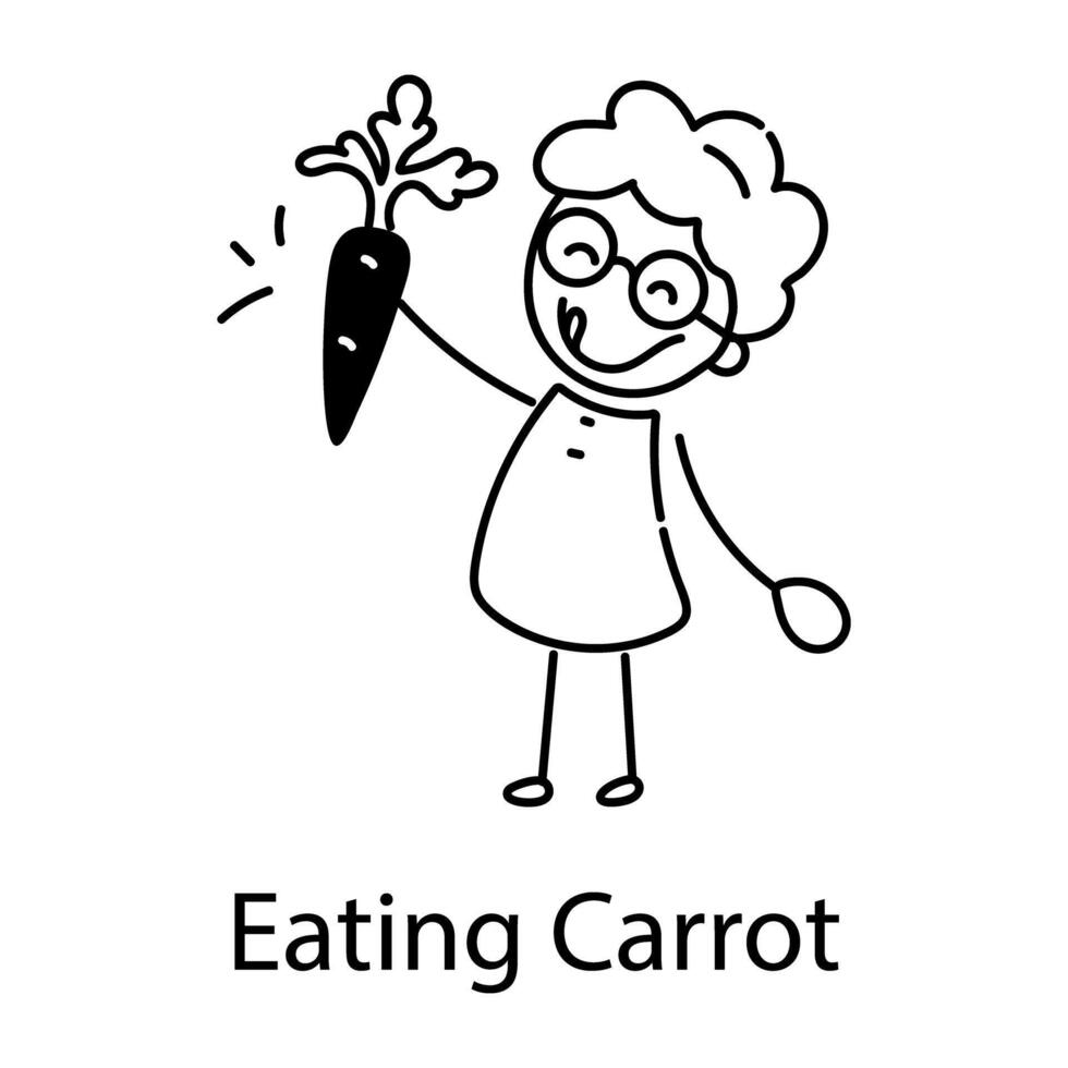 Trendy Eating Carrot vector