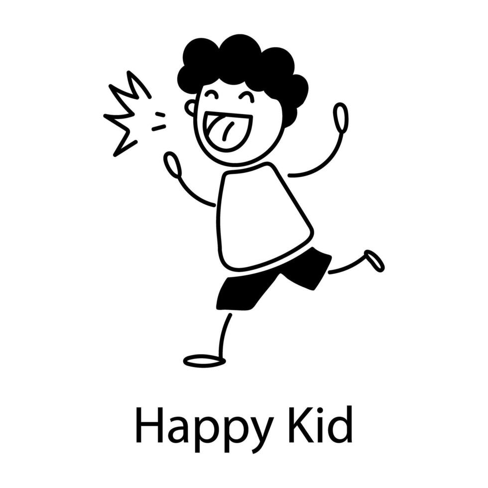 Trendy Happy Kid vector
