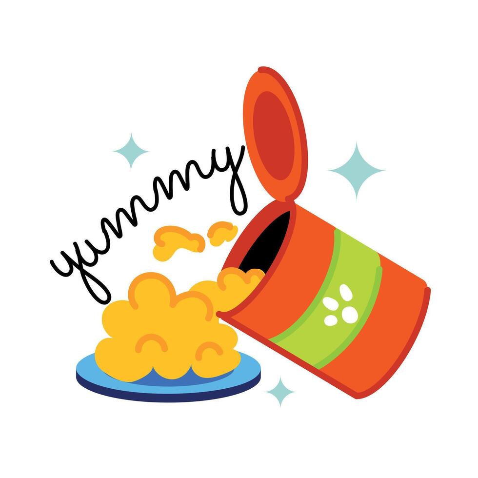Trendy Cat Food vector