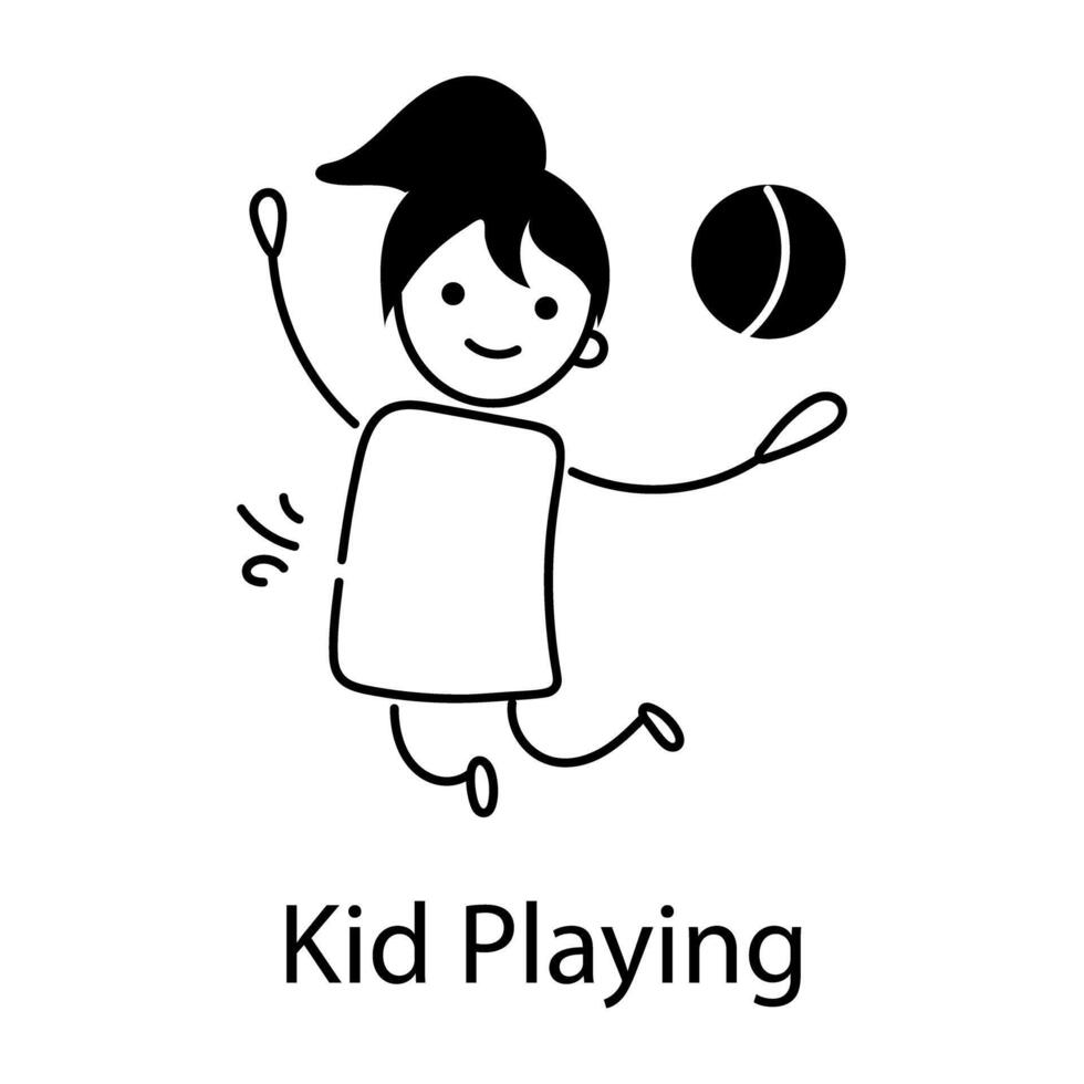 Trendy Kid Playing vector