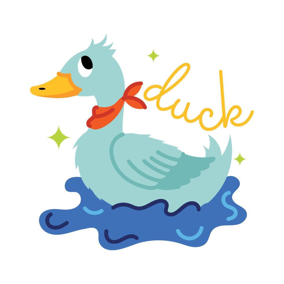 Trendy Cute Duck vector