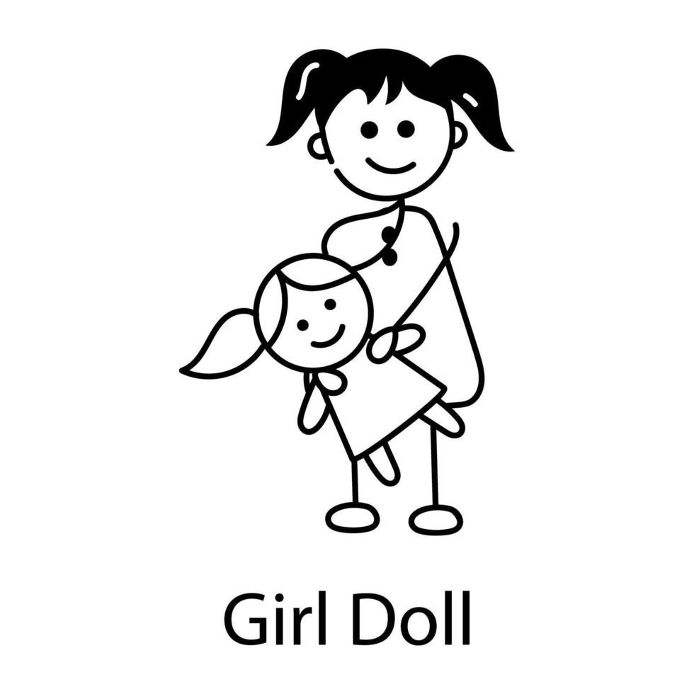 Trendy Girl Doll vector