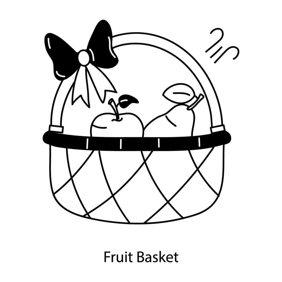 Trendy Fruit Basket vector