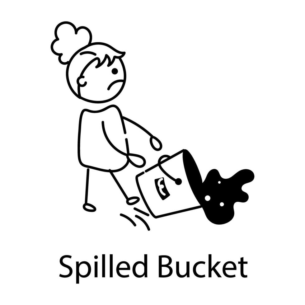 Trendy Spilled Bucket vector