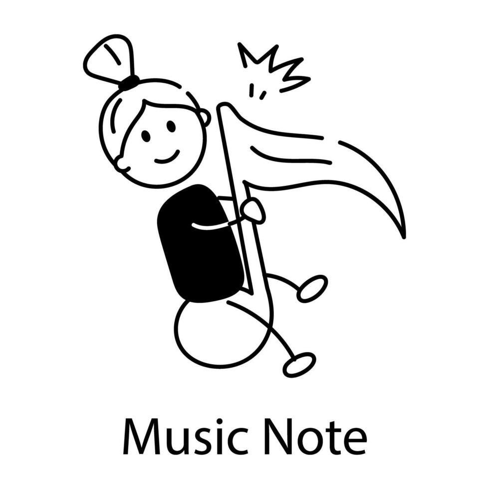 Trendy Music Note vector