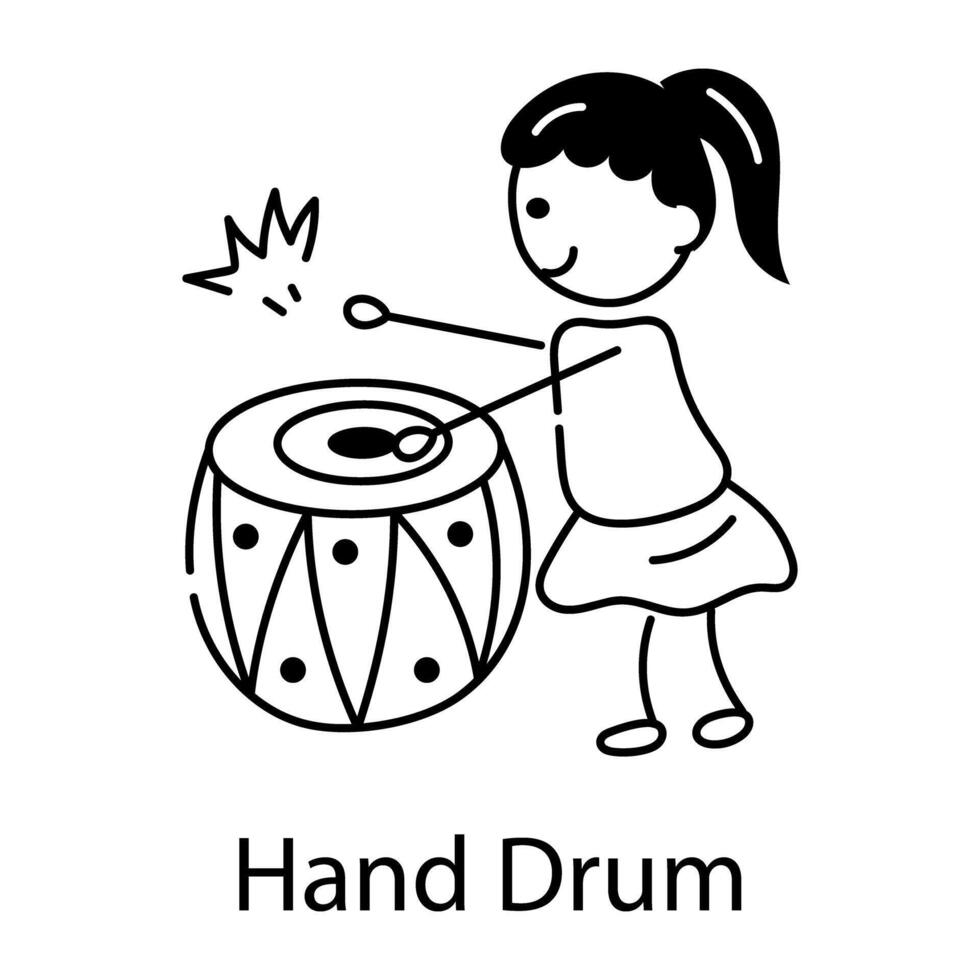 Trendy Hand Drum vector