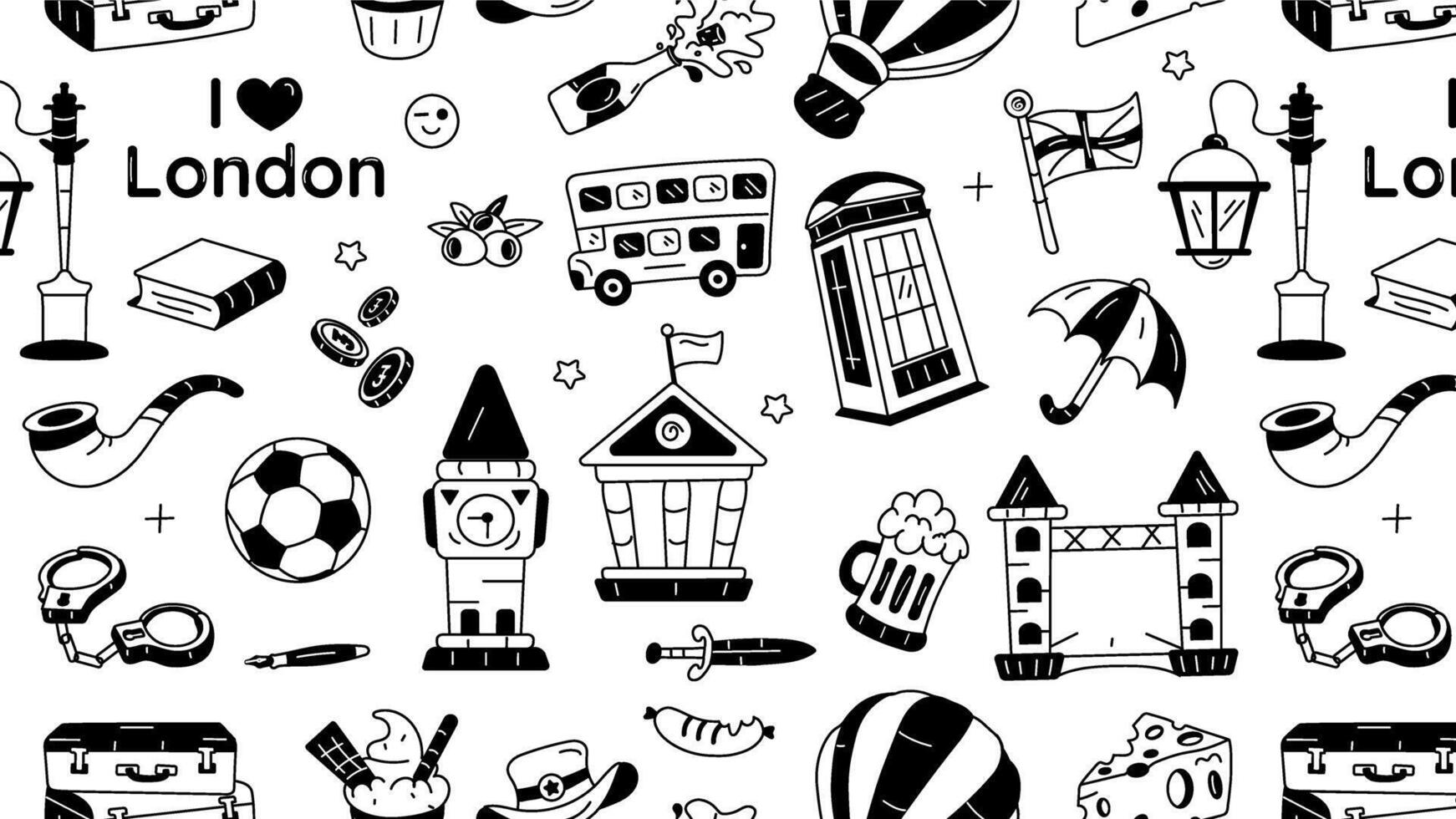 Trendy English Pattern vector