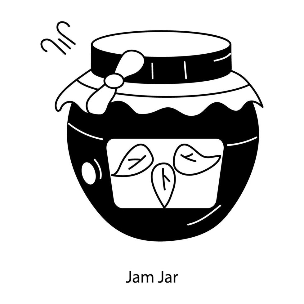 Trendy Jam Jar vector