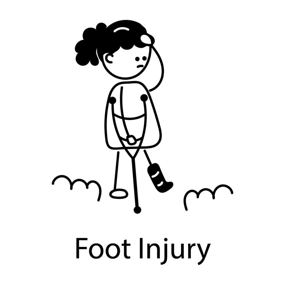 Trendy Foot Injury vector