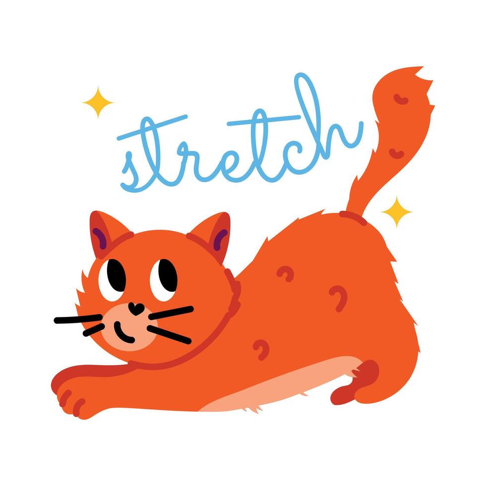 Trendy Cat Stretch vector