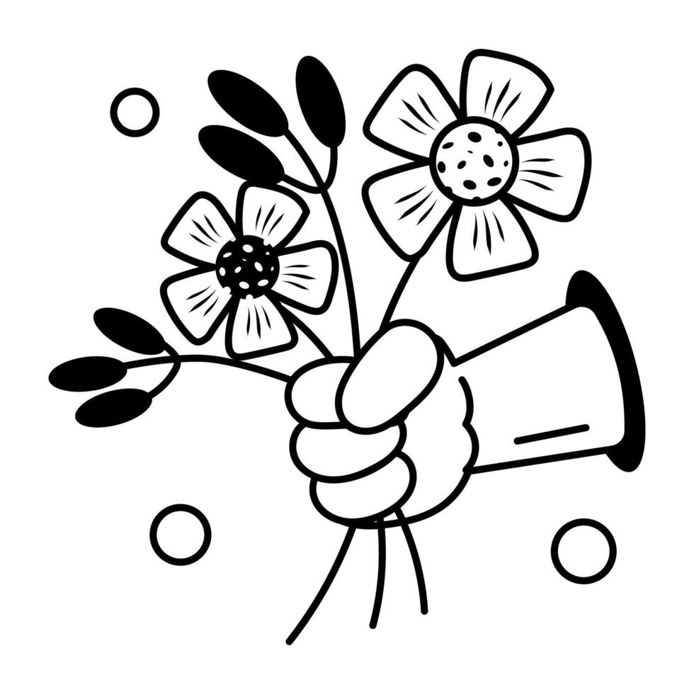 Trendy Giving Flowers vector